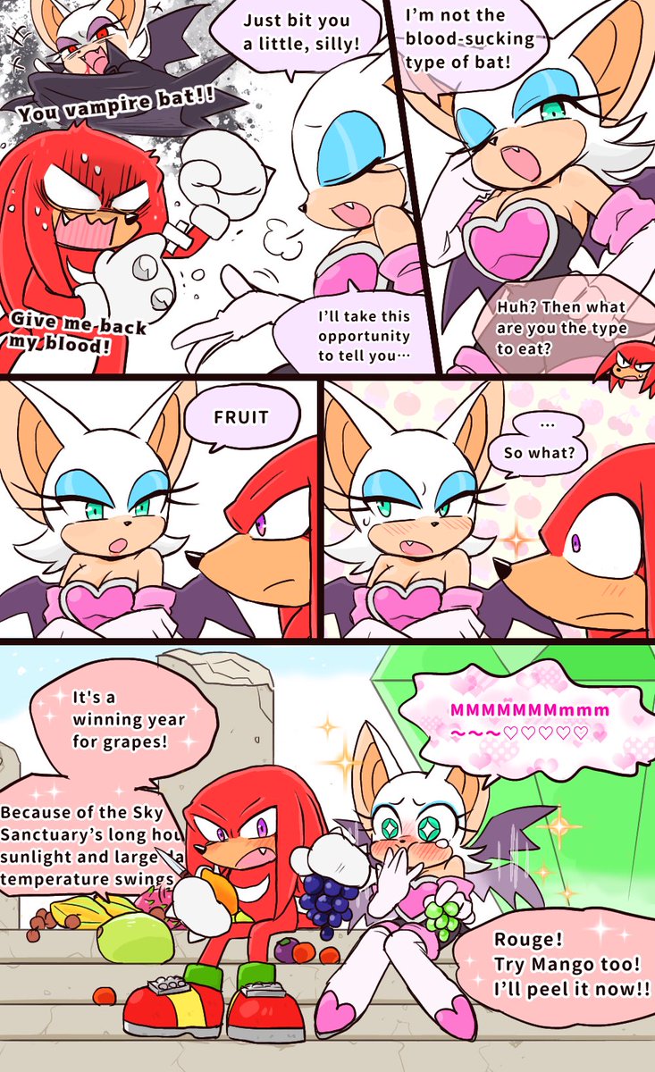 🍍🥭🦇🍊🍇 

I think the climate is different at Sky Sanctuary and Angel Island.
#knuxouge