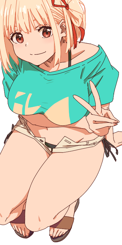 中に水着。千束 #リコリコ 