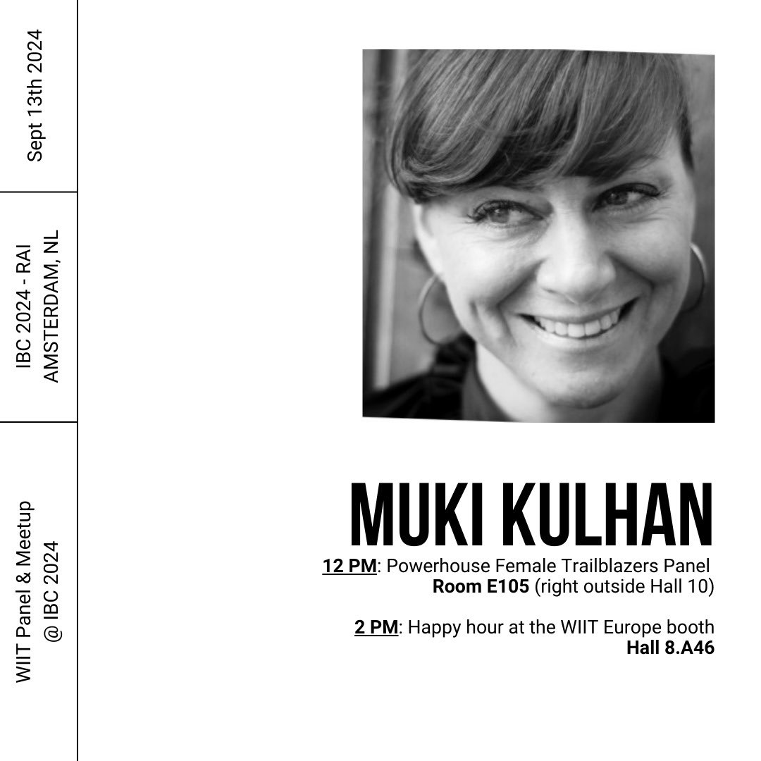 🚀 2 days to go! This Friday 13th, @womeninimmersive takes on #IBC2024! 🎉  

🌟 12PM Join our all-female panel, "Perseverance: Move On and Get Sh*t Done!" Room E105.  

🍹 2PM Drinks at Booth Hall 8.A46!  

🎟 Get your FREE IBC tix: EXFSK3CEHJ  

RSVP: [meetu.ps/e/NpFXF/Sf6lM/i]