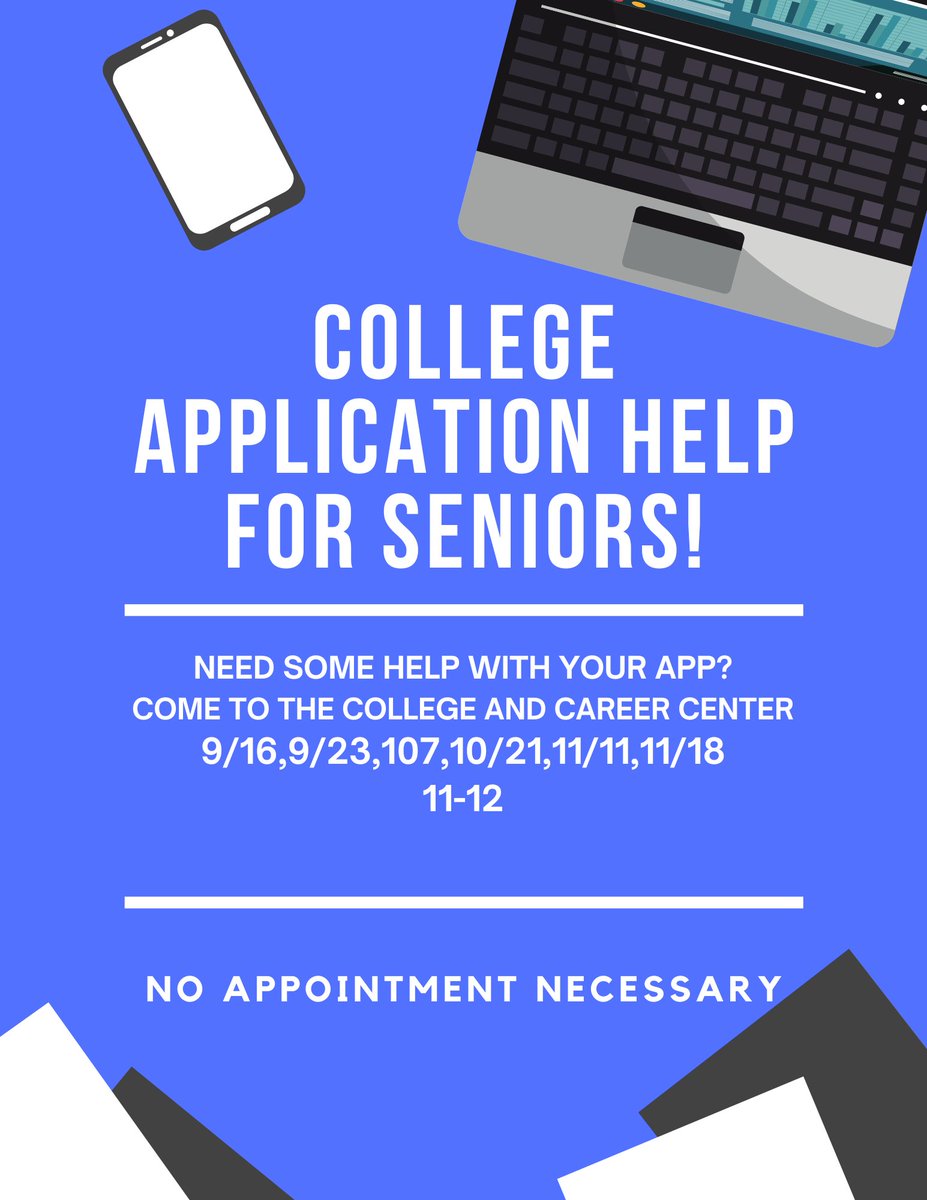 Looking forward to seeing <a href="/NCHS_CT/">NCHS</a> Seniors to answer any questions they might have about their apps!