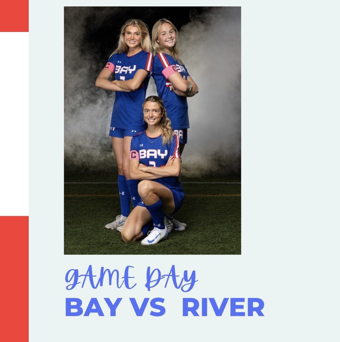 🚨GAME DAY!!!🚨  Rivalry Match!!!  Your Bay High Rockets 🚀 take on Rocky River 🏴‍☠️ at HOME tonight.  Come out and show your support!

JV @ 5PM
Varsity @ 7PM