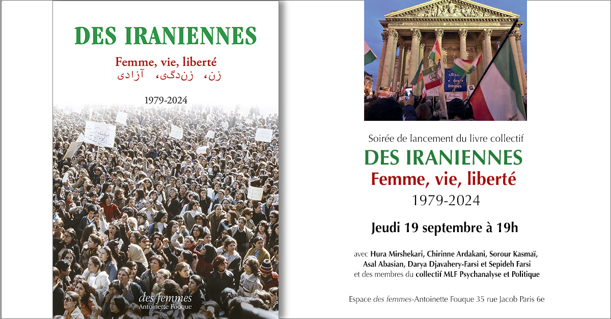 Save the date! ⚡️ Rendez-vous jeudi 19 septembre pour la soirée de lancement du livre collectif Des Iraniennes publié aux <a href="/EdDesfemmes/">Éditions des femmes</a> ✊
➡️ librairie-des-femmes.fr/agenda-161304/…