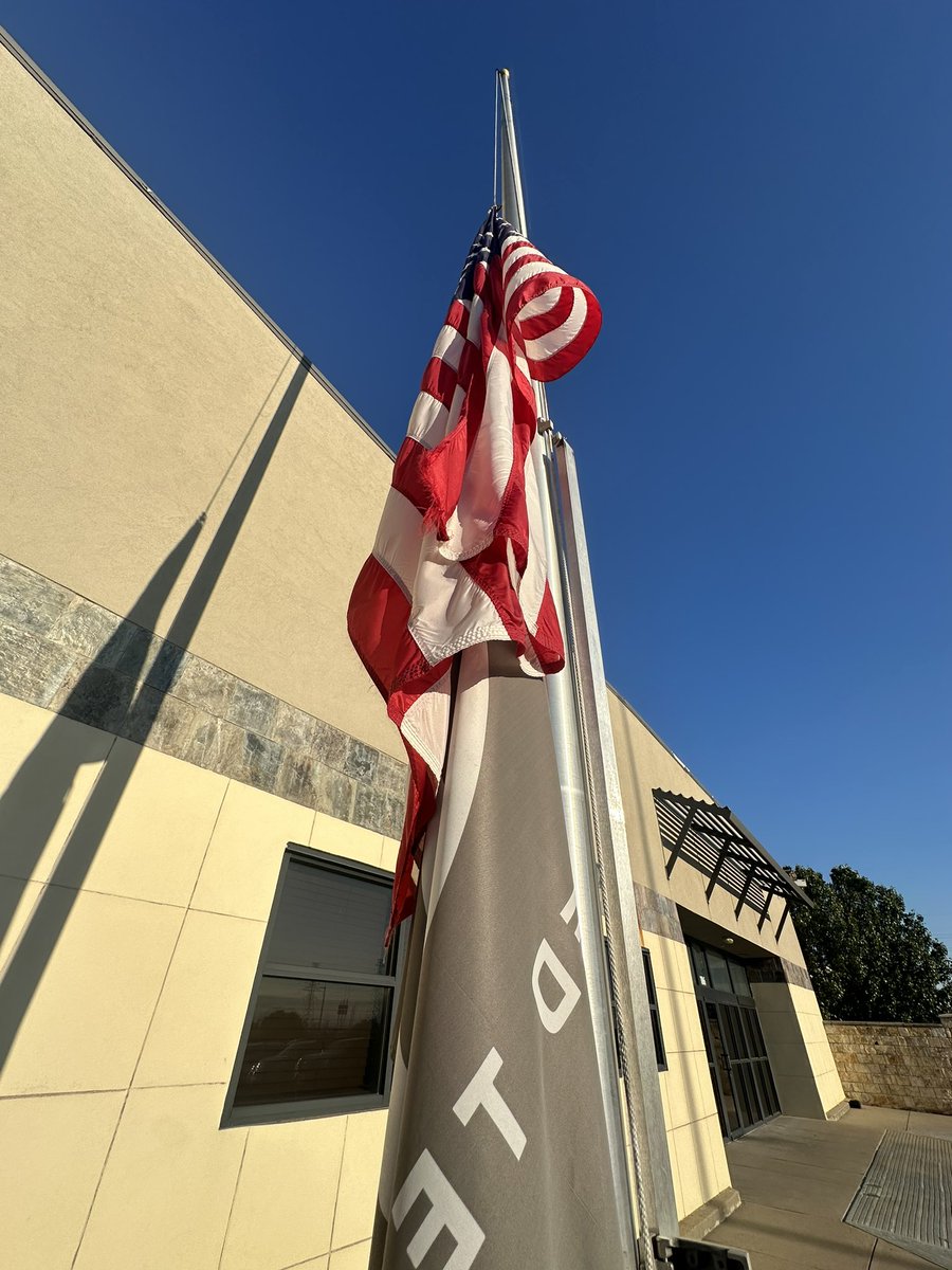 RequiredTeam's tweet image. Today we replace our torn and weathered flag to honor all and show our pride in our country. With today being 9/11 is reminds us that in even our darkest hours our resilience and truly are one nation! #remember #oldglory #USA