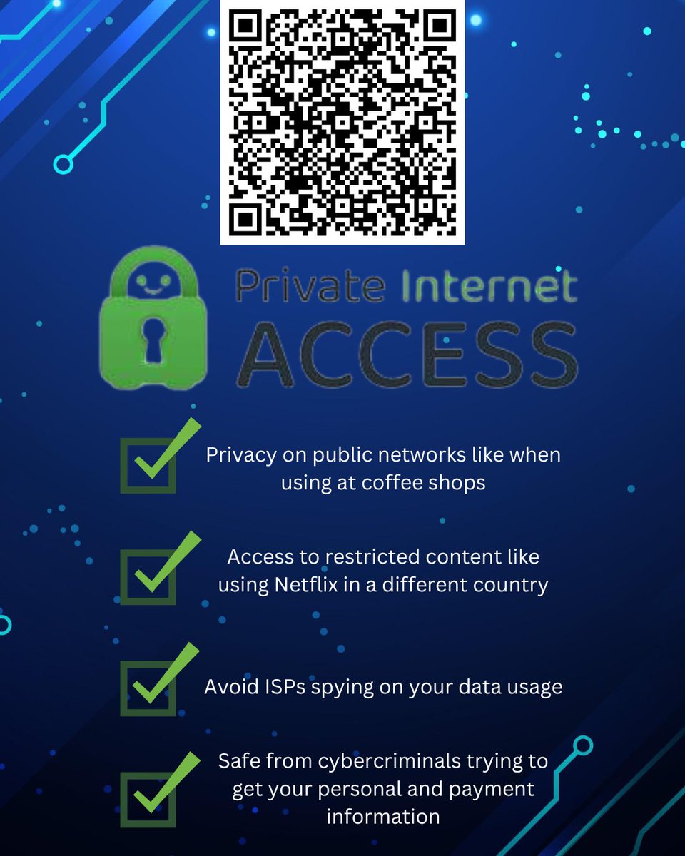 I use a VPN and recommend Private Internet Access. 
-
-

#Devara #HappyNamJoonDay #SavePrisma #TREASURE #internet #September11 #pia #vpn #earthquake scan the QR code to sign up!