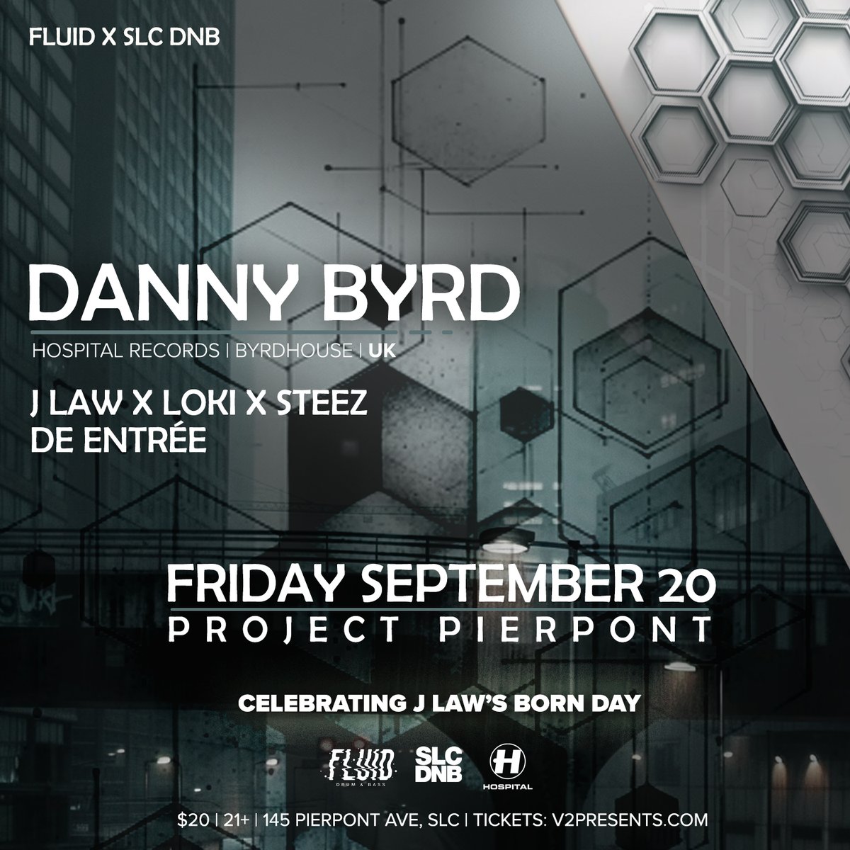 Tonight is for the drum &amp; bass! Catch <a href="/dannybyrd/">Danny Byrd</a> throw down at Project Pierpont with support from J Law, Loki, Steez, and De Entreé!
