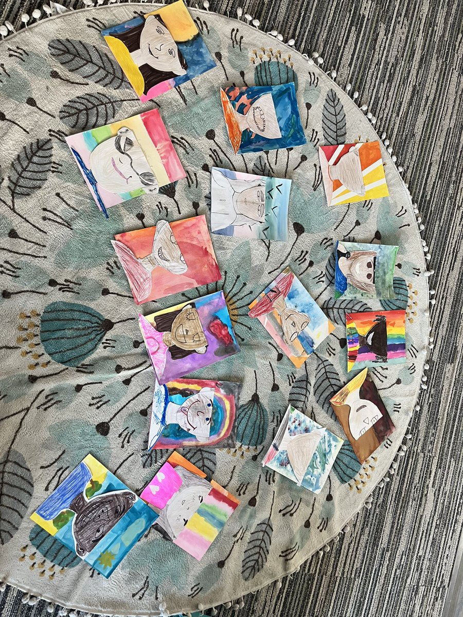 Progress on our self portraits 💕