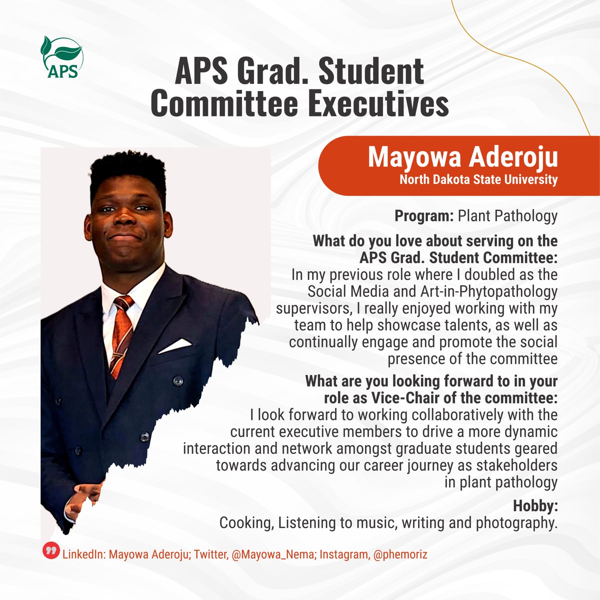 Mayowa Aderoju is our newly elected vice chair and he is ready to go!