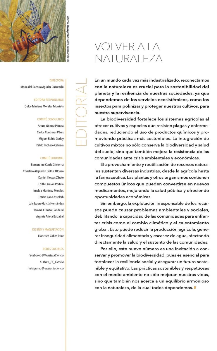 Te invitamos a disfrutar este nuevo número de la revista La Ciencia: Resiliencia social y biodiversidad. Desde aquí puedes descargar,  leer y/o compartir La Ciencia 👇uv.mx/cienciauv/file…