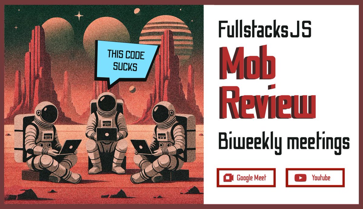 fullstacksjs's tweet image. 🧵1/2
FullstacksJS Mob Review 🚀
توی این رویداد دور هم جمع میشیم تا یک سورس کد رو با هم ریویو کنیم و درباره پرکتیسهای بهتر و دلایلش صحبت کنیم.
📅 اضافه کردن به تقویم
calendar.app.google/pwmW1Riuv9sbLx…
#fullstacksjs #mobreview #event