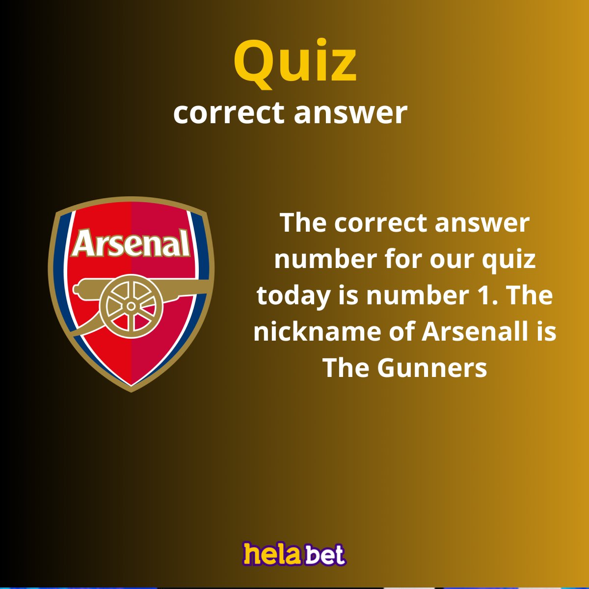 helabet_india's tweet image. ❗The correct answer to our quiz today was number 1 - The Gunners
‼ Put a + in the comments if you answered correctly
#helabetquiz #correctanswer #arsenal