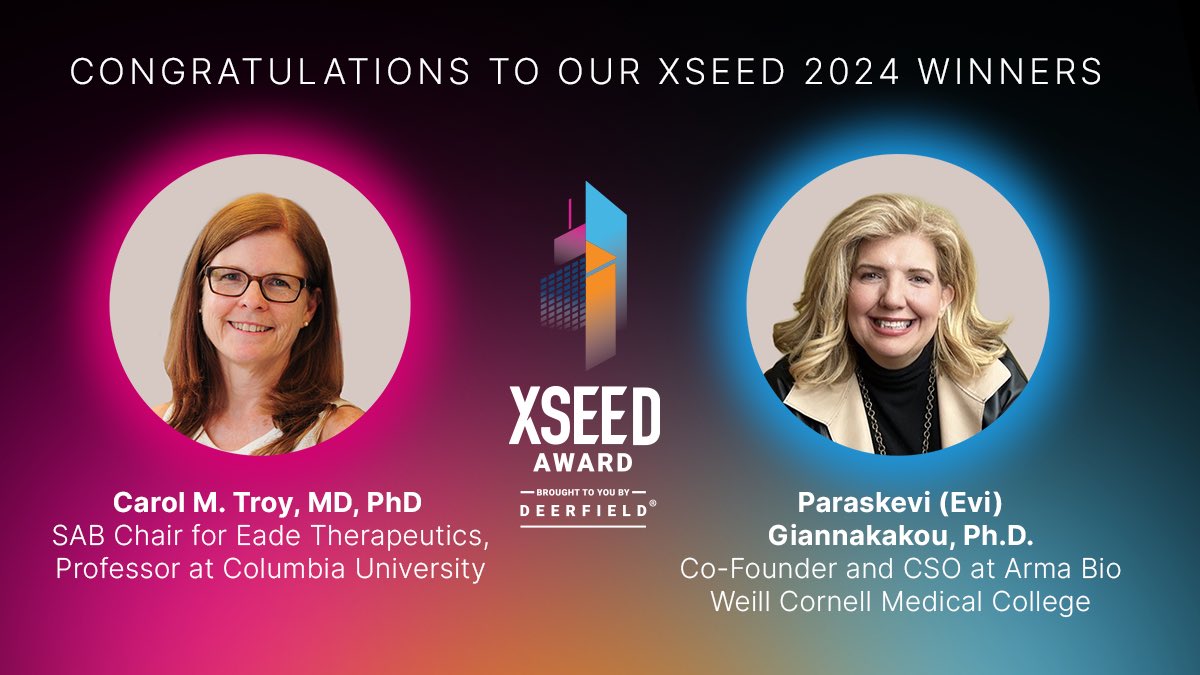 cure345's tweet image. Today, we are happy to announce that teams led by  Carol Troy, MD, PhD, of @ColumbiaMed, and Paraskevi Giannakakou, PhD, of @WeillCornell, have each been awarded $250,000 grants as winners of the fourth annual XSeed Award. #wewillcure
#ProstateCancer #neurovascular