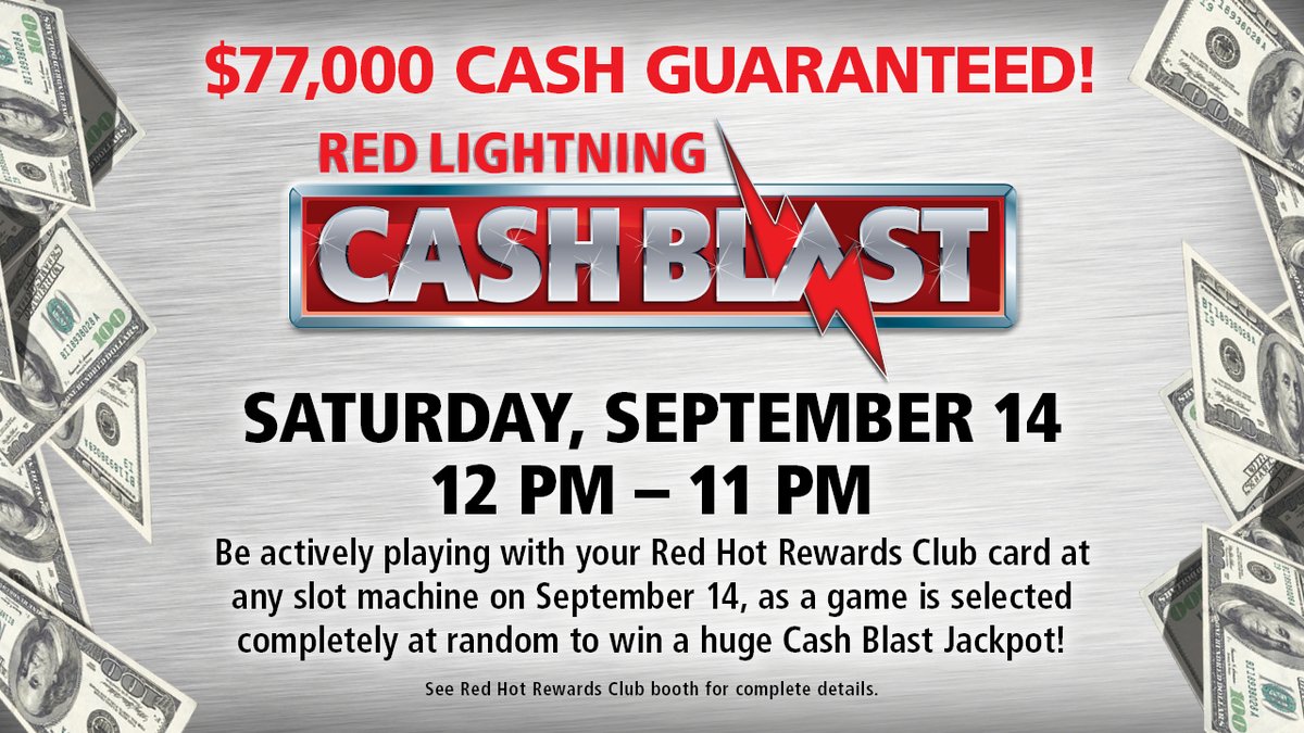 FireKeepers's tweet image. Just 3 days until the Red Lightning Cash Blast strikes at FireKeepers! Get ready for a full day of exciting cash prizes on Saturday! 💸 
#RedLightning #CashBlast