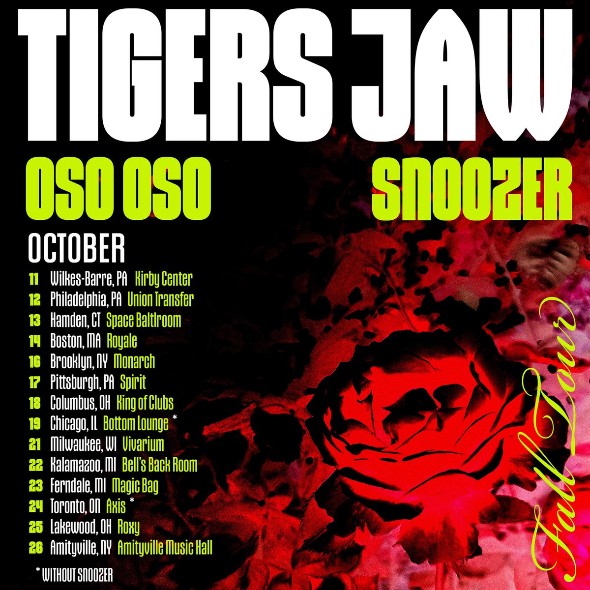 A month away! Tickets at tigersjaw.com