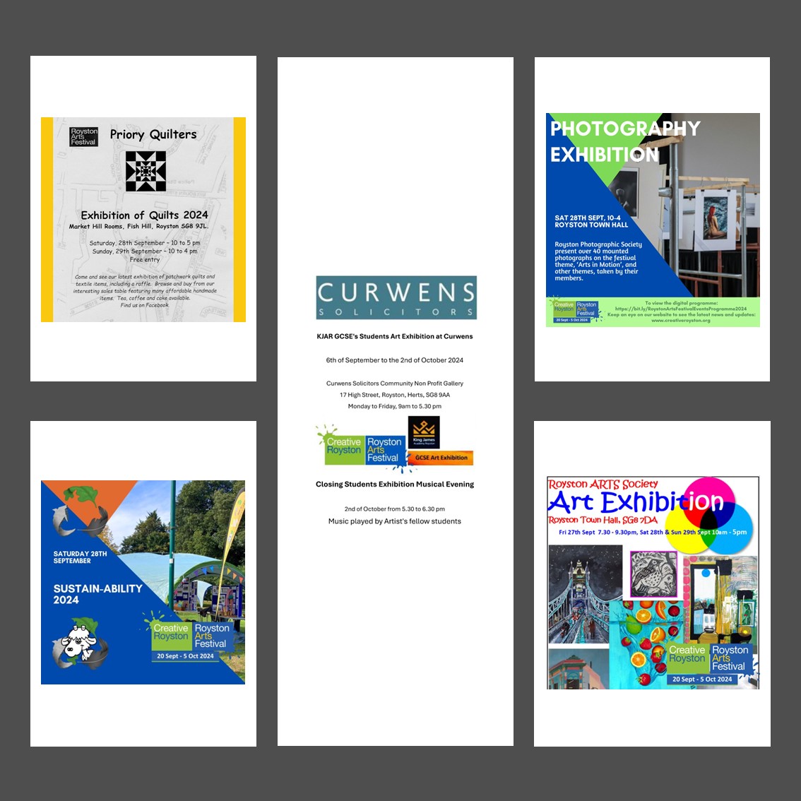 ROYSTON ARTS FESTIVAL 2024 - EXHIBITIONS!

Over 50 events from 20 Sept-5 Oct

Full information: bit.ly/RoystonArtsFes…
creativeroyston.org

#royston #roystonhertfordshire #eventshertfordshire #exhibitionshertfordshire #eventsinroyston #cambridge #hertfordshire