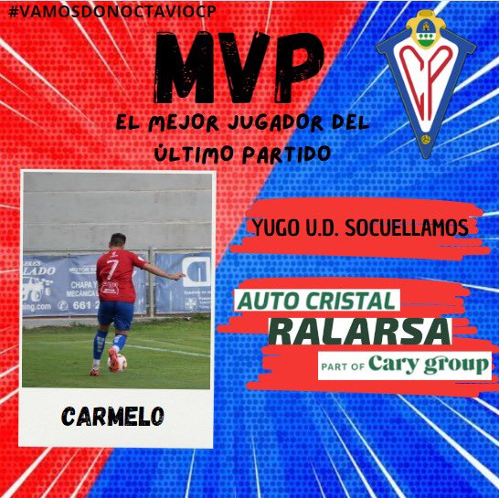 AUTO CRISTAL RALARSA, nuestro patrocinador, nos trae al primer MVP de la liga, en este caso, ha sido el extremo de Ossa de Montiel, Carmelo Merenciano ♥️💙
