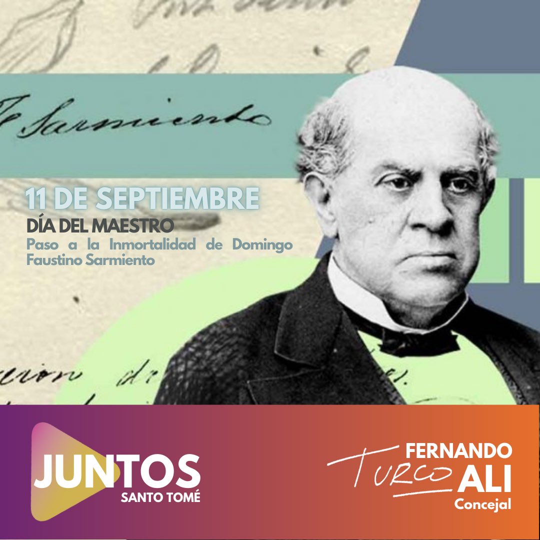 TurcoAli_ok's tweet photo. #11S 🇦🇷 DÍA DEL MAESTRO 👨🏻‍🦲🎓📝 Paso a la inmortalidad de Domingo Faustino Sarmiento 

”Es la educación primaria la que civiliza y desenvuelve la moral de los pueblos. Son las escuelas la base de la civilización” DFS https://t.co/0j6cgRGMGQ