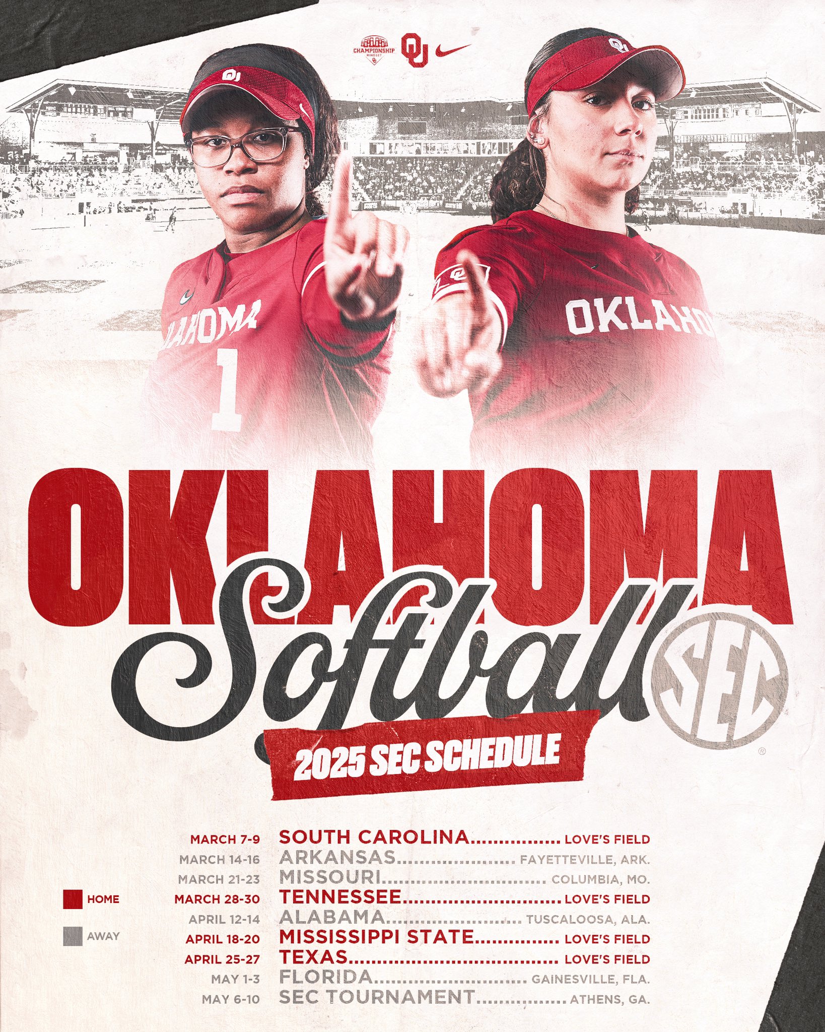 ou softball sec schedule for 2025 released