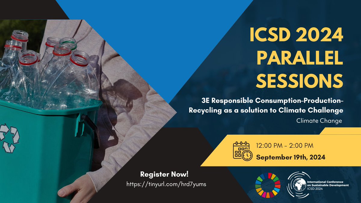 ♻️Can responsible consumption, production, and recycling be the key to tackling climate change? Join us for #ICSD2024 parallel sessions to explore how the circular economy can reduce environmental impact while sustaining economic growth. 📈

Register: tinyurl.com/yvh45dpd
