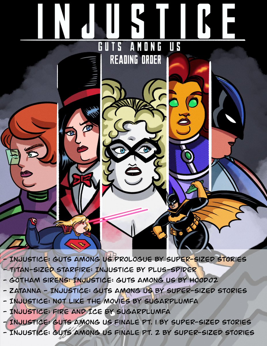 Plus_Stars_ARTS's tweet photo. INJUSTICE GUTS AMONG US

All parts of my collaboration with @WeaponA5, @Hood1200, and @/Super-Sized-Stories are all out on DA! Go read our stuff! I shall put the links below in order! https://t.co/avqjhRemSM