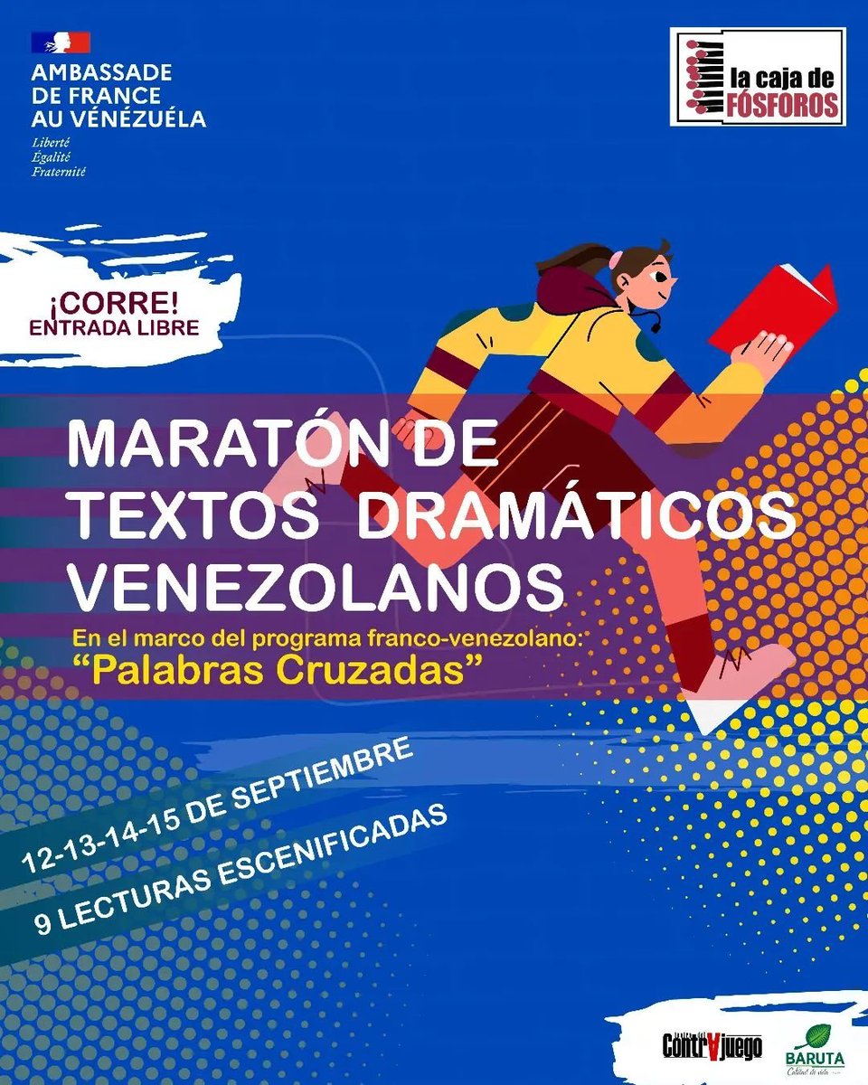 #AcáCaracas teatral y entrada libre🎭

Desde este #12Sep  MARATÓN DE TEXTOS DRAMÁTICOS VENEZOLANOS en <a href="/LaCajaDFosforos/">La Caja de Fósforos</a> Concha Acústica #BelloMonte 

9 lecturas dramatizadas, de 9 textos inéditos, de 9 autores venezolanos.

Lléguense que es gratis!  

#AgendaCaracasAlternativa