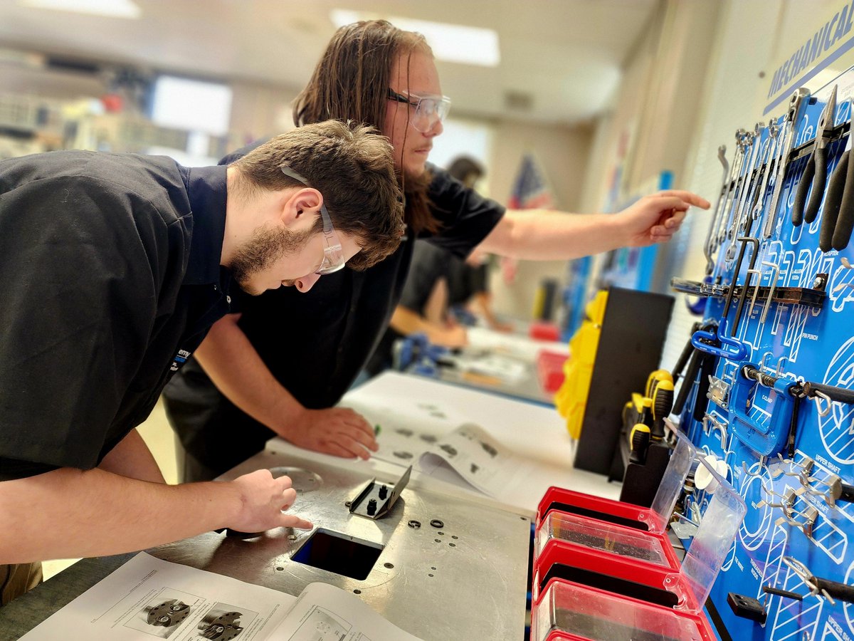 Earlier in the week, Industrial Automation and Robotics students worked on entry-level mechanical fabrication. #NCCRocks
