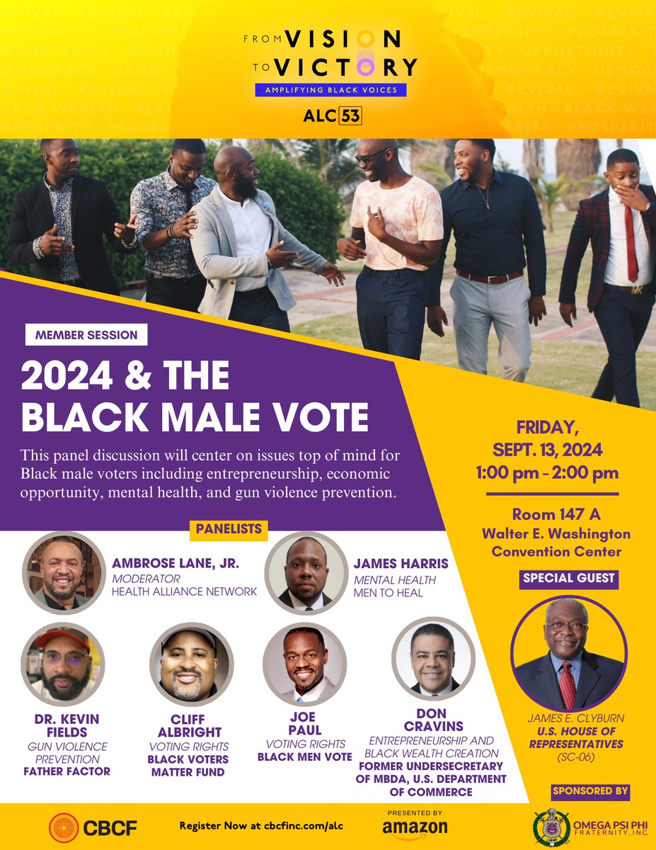 Honored to represent <a href="/BlackMenVote/">BlackMenVote</a> at #ALC53 

I’ll be joining an important panel on 2024 &amp; The Black Male Vote. Black Men will be the difference makers this election!

#BlackMenVote #CBCFALC53 #VotingRights #MakeHistoryNotExcuses #VisionToVictory #CEOJoe