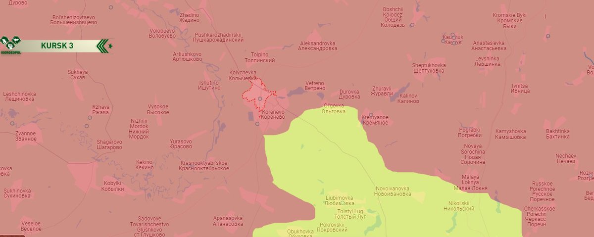 IgorGeoPol's tweet photo. Atualizações - Kursk e Sudzha Arredores 

- Russos retomam Apanasovka e Krasnooktyabr'skoe https://t.co/wIkbR1WptS
