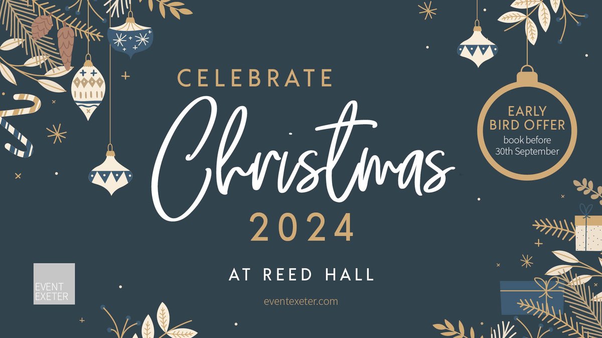 ⚡️ Early Bird Offer! ⚡️

Save money when booking your festive feasts or exclusive party packages at Reed Hall in Exeter before 30th September 🎄

More info: bit.ly/3ZhDTKD
 
<a href="/ReedHallUK/">Reed Hall</a>  <a href="/EventExeter/">Event Exeter</a> 

#Exeter #ChristmasInDevon