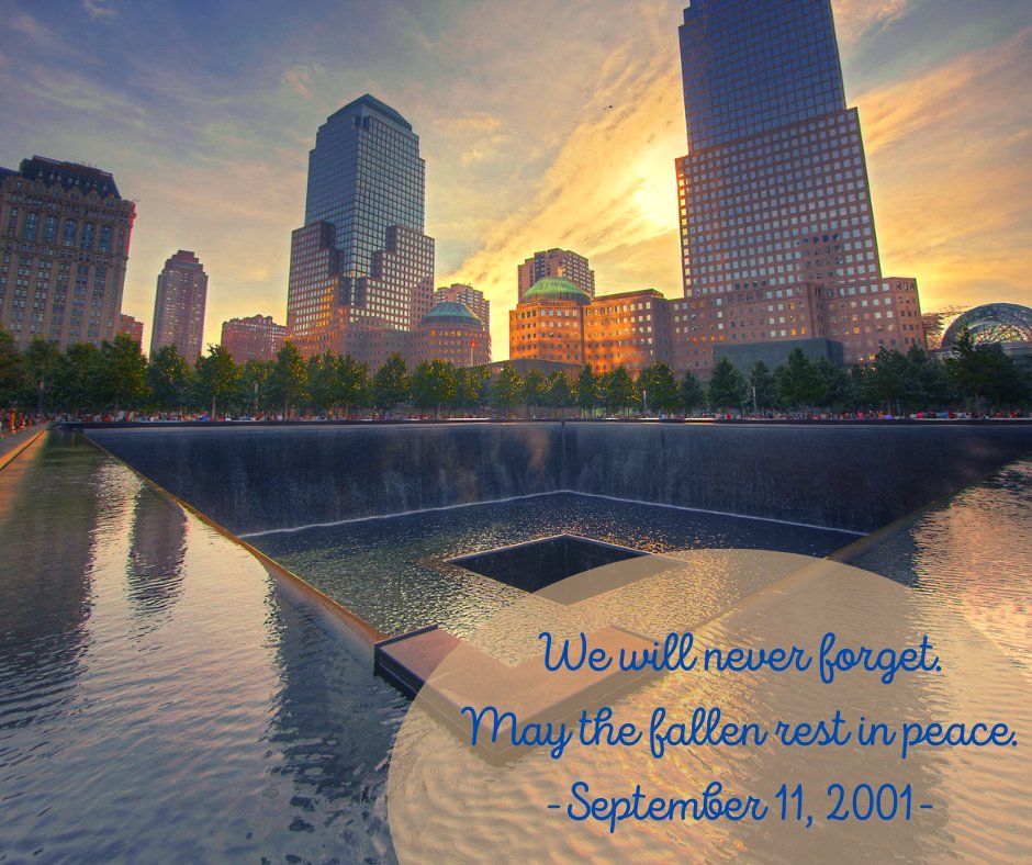 PelmacInc's tweet photo. A day we will all remember. Let us honor the fallen members of our community, the front line EMT's and fire fighters who lost their lives trying to help. Thank you for your service to this country and may you all rest in peace. https://t.co/8pPB7ohc5D