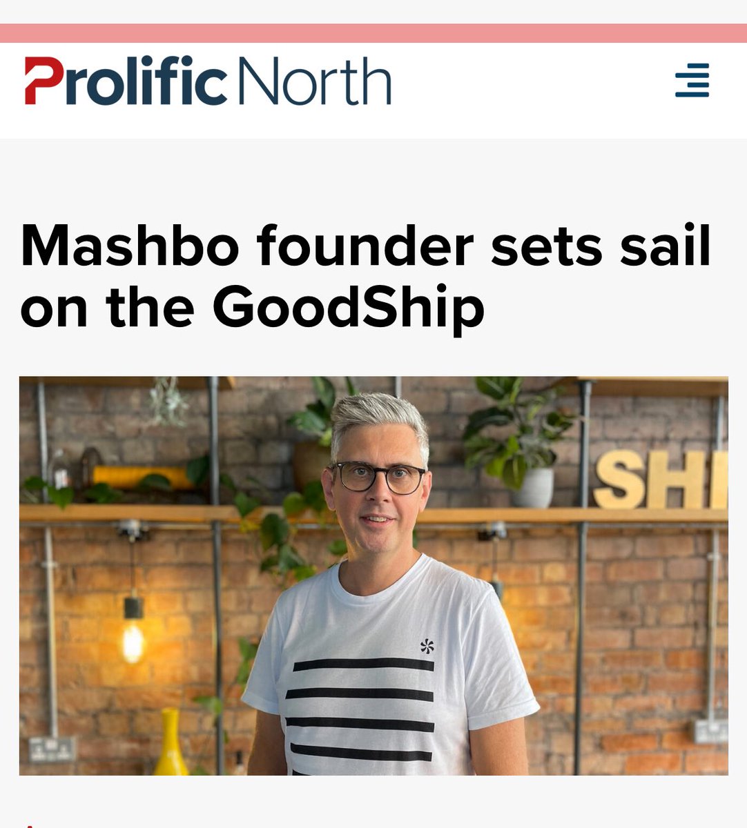 G_a_v_i_n 🦆🦆💥🥶 (@iamchaz_) on Twitter photo I’ve launched a new venture “Hello GoodShip!” 👍🏼🛳️
prolificnorth.co.uk/news/mashbo-fo…
Thanks <a href="/ProlificNorth/">Prolific North</a> for the coverage 👍🏼 I’ve launched a new venture “Hello GoodShip!” 👍🏼🛳️
prolificnorth.co.uk/news/mashbo-fo…
Thanks <a href="/ProlificNorth/">Prolific North</a> for the coverage 👍🏼