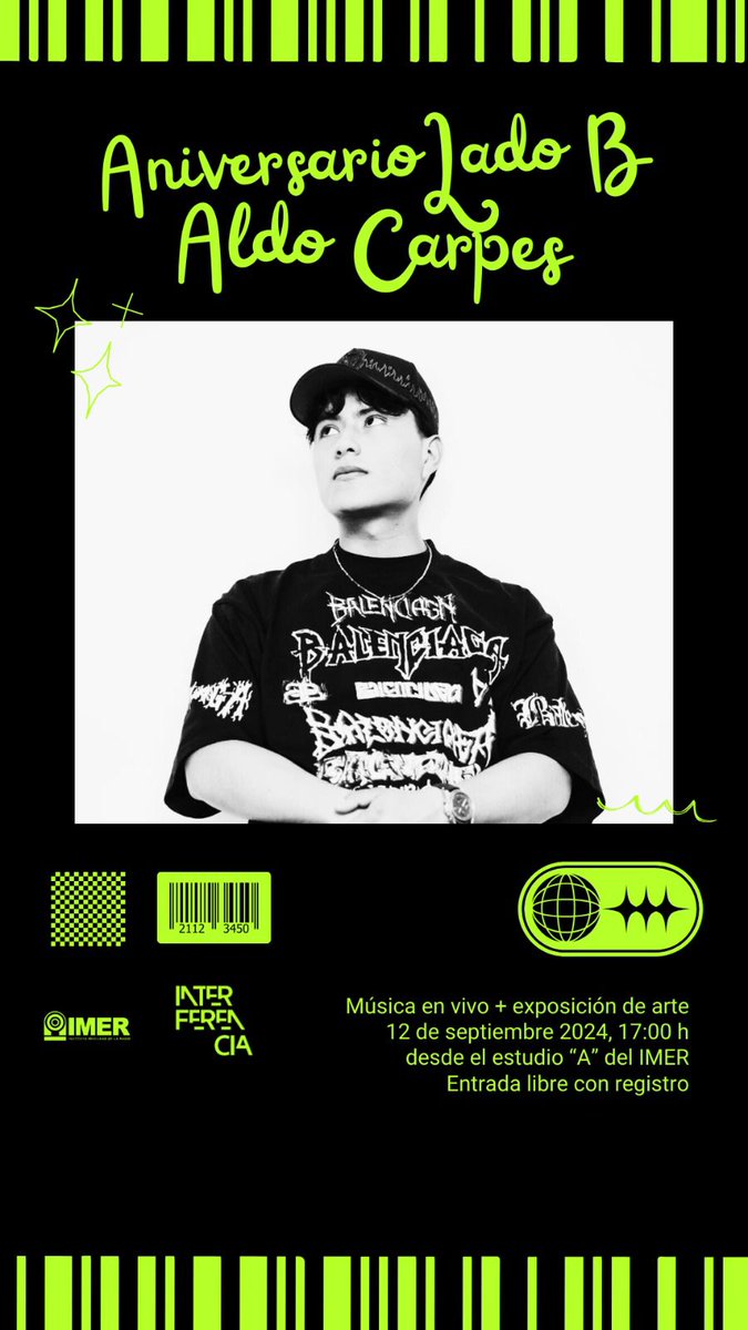 DragoraRecords's tweet photo. #Aldocarpes
#interferencia
#reactor105
12 de Septiembre 
5 pm 
Sesiones Imer
Aniversario lado B https://t.co/srD1aCI84l