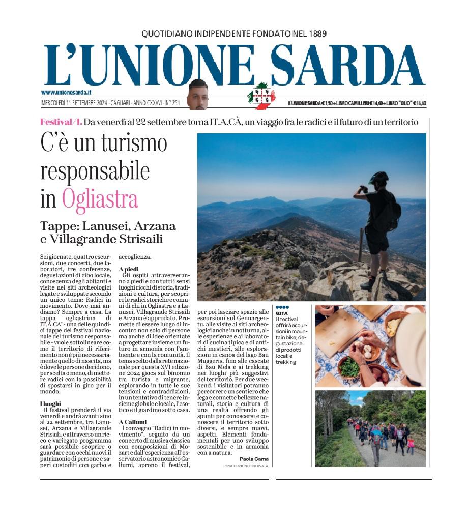 IT.A.CÀ festival del turismo responsabile (@festivalitaca) on Twitter photo Arriva per il 4°anno la Tappa Ogliastra nella sellissima #sardegna in una delle zone più verdi dell'isola con un sapore diverso fatto di "Radici In Movimento" 😉👉 Programma dal 13 al 22 settembre festivalitaca.net/portfolio-arti… <a href="/UnioneSarda/">L'Unione Sarda</a> <a href="/agugliastra/">Agugliastra.it</a> #turismoresponsabile #festival Arriva per il 4°anno la Tappa Ogliastra nella sellissima #sardegna in una delle zone più verdi dell'isola con un sapore diverso fatto di "Radici In Movimento" 😉👉 Programma dal 13 al 22 settembre festivalitaca.net/portfolio-arti… <a href="/UnioneSarda/">L'Unione Sarda</a> <a href="/agugliastra/">Agugliastra.it</a> #turismoresponsabile #festival