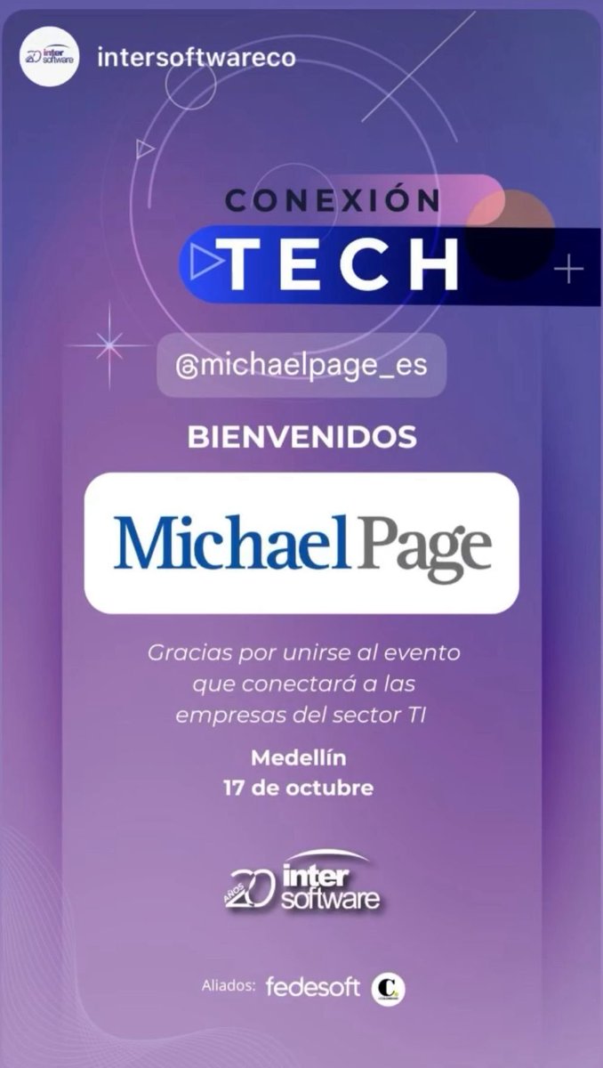 Intersoftware (@intersoftwareco) on Twitter photo Agradecemos a nuestros sponsors por unirse a #ConexiónTech en el marco de los 20 años ISW
<a href="/areamovil/">AreaMovil</a>
@MichaelPageCO
Duque S&C Abogados
<a href="/elcolombiano/">El Colombiano</a>
Aliados
<a href="/FedesoftCol/">Fedesoft Colombia</a>
<a href="/Ministerio_TIC/">Ministerio TIC</a>
Mujeres Fintech Co
<a href="/MauricioLizcano/">Mauricio Lizcano</a>
<a href="/diegomolanovega/">Diego Molano Vega</a>
<a href="/GaitanVillegas/">Ignacio Gaitán Villegas</a> Agradecemos a nuestros sponsors por unirse a #ConexiónTech en el marco de los 20 años ISW
<a href="/areamovil/">AreaMovil</a>
@MichaelPageCO
Duque S&C Abogados
<a href="/elcolombiano/">El Colombiano</a>
Aliados
<a href="/FedesoftCol/">Fedesoft Colombia</a>
<a href="/Ministerio_TIC/">Ministerio TIC</a>
Mujeres Fintech Co
<a href="/MauricioLizcano/">Mauricio Lizcano</a>
<a href="/diegomolanovega/">Diego Molano Vega</a>
<a href="/GaitanVillegas/">Ignacio Gaitán Villegas</a>