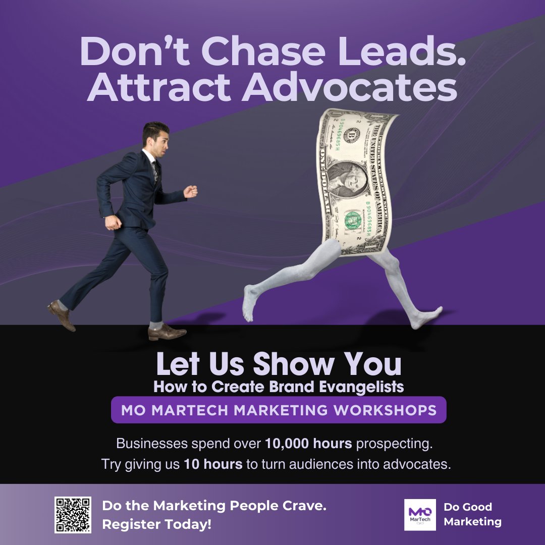 📢 BIG ANNOUCEMENT!  The MO MarTech Workshops are Now Available!

We help business create brand evangelists so they can stop chasing leads

Register today momartech.com/workshops

Do Good Marketing