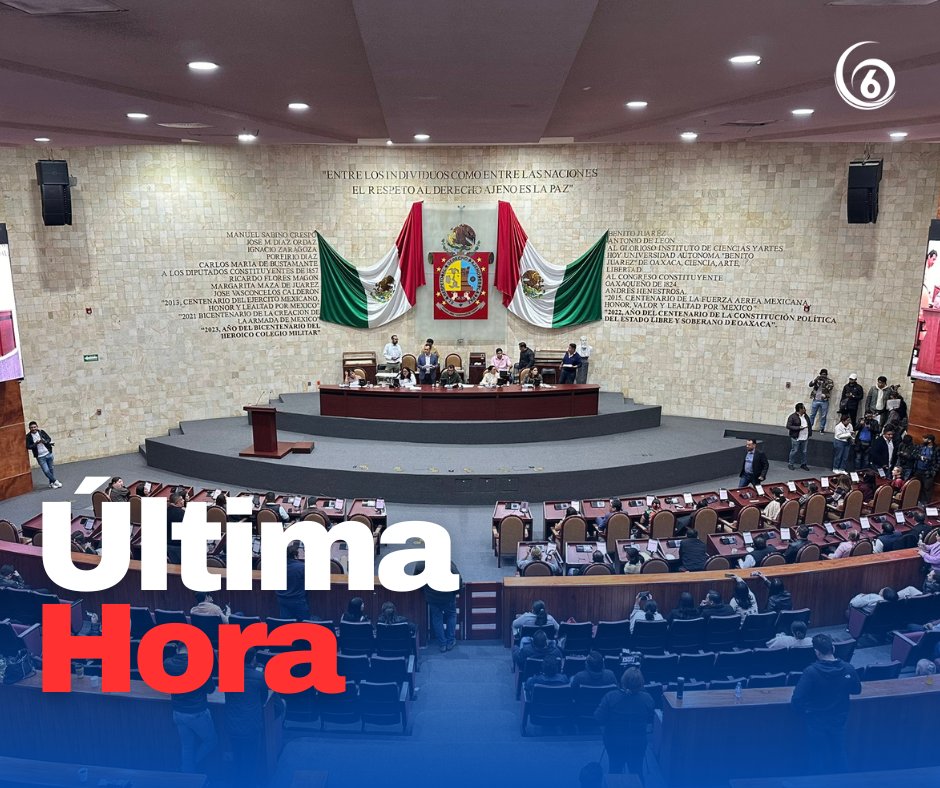 canal6tv's tweet photo. #ÚltimaHora ✅📜👩‍⚖️Con 41 votos a favor, el Congreso de #Oaxaca aprobó la reforma constitucional al Poder Judicial propuesta por @lopezobrador_, solo unas horas después de su aprobación en el Senado. https://t.co/a9H8Hr9M5H