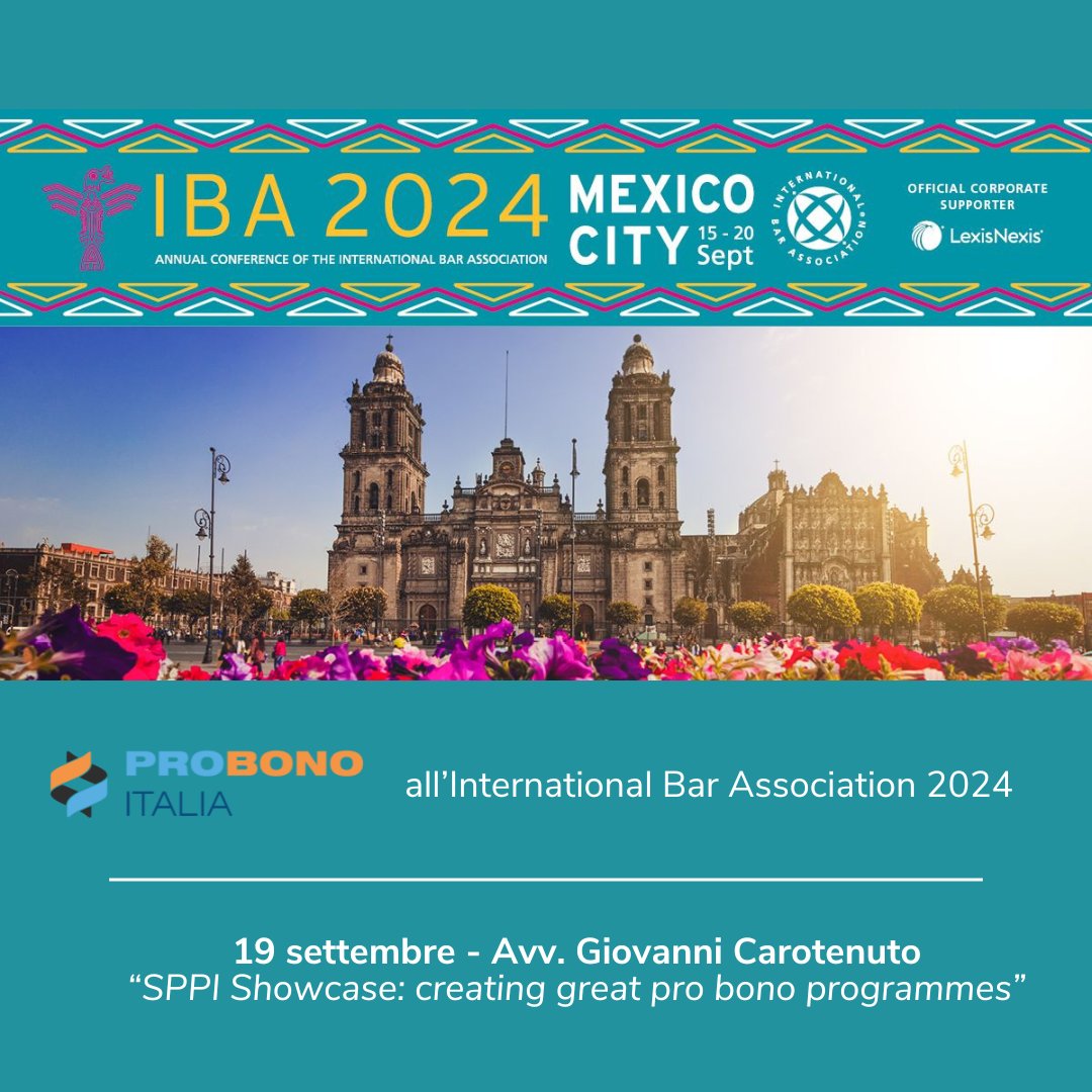 🌎 Intervento del Presidente, Avv. Carotenuto, alla sessione SPPI Showcase: creating great #probono programmres:
📅 19 settembre, durante la <a href="/IBAevents/">IBA Events</a> Annual Conference 2024 a Città del Messico.

Scopri di più: 🔗 ibanet.org/conference-det…

#IBAMexico <a href="/GCarotenuto_lex/">Giovanni Carotenuto</a> #IBA2024