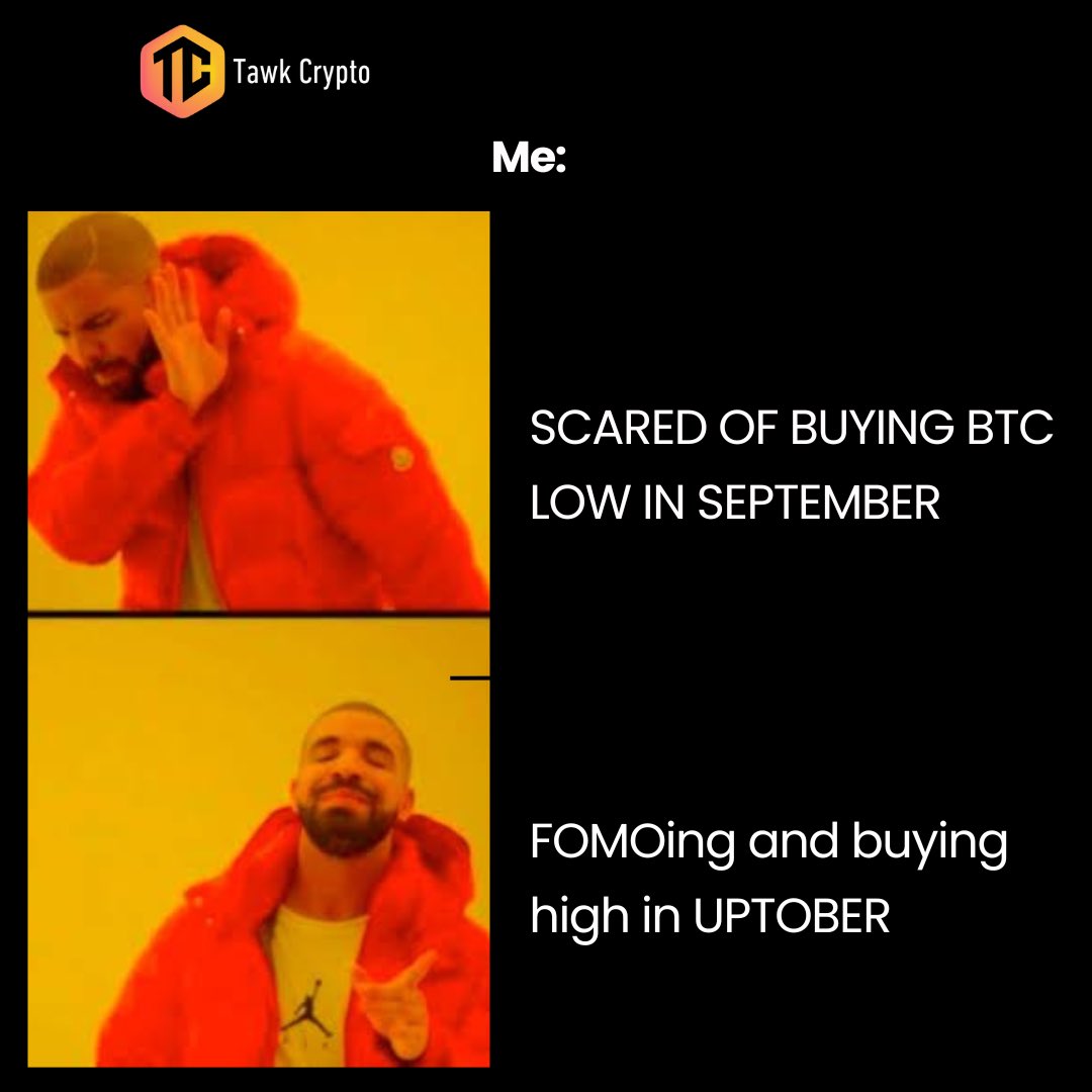 Tawkcrypto's tweet photo. A wise man once told me to buy when there’s fear and sell when there’s greed.
#tawkcrypto #uptober #crypto https://t.co/ys9wiTn7OP