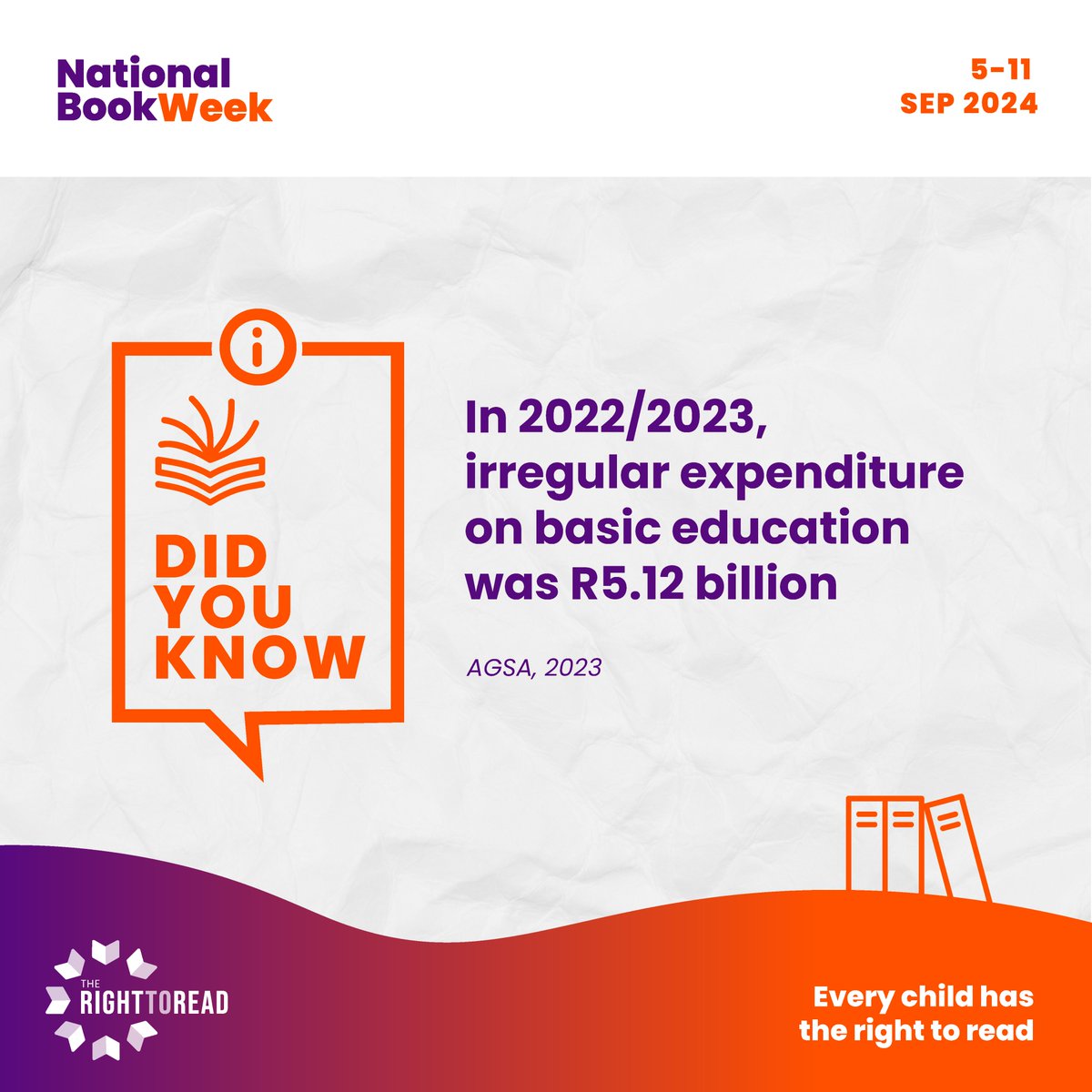 School Resources are vital as they support effective teaching and learning. Access to reading materials and a public school library will have a significant impact on the learners.
#RightToRead #NationalBookWeek #LiteracyForAll