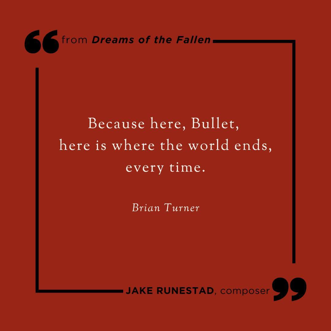 While serving in the US Army and experiencing the atrocities of war, Brian Turner wrote poetry about his experiences. Brian kept a handwritten version of this poem, "Here, Bullet," in a ziploc bag in his chest pocket, close to his heart. These poems are … instagr.am/p/C_x_dELsVh8/