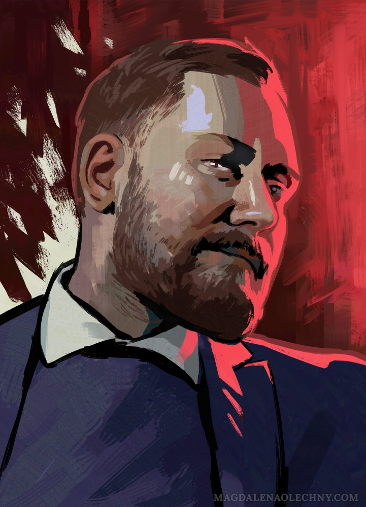 molechny's tweet image. Ostatnio rozmyślałam o wspaniałym stylu grafik z gry Disco Elysium i jak miło byłoby stworzyć coś podobnego...
A któż lepiej nadawałby się do sportretowania, jak nie panowie @marcingielzak i @jakub_dymek z podcastu @2lewerece , który wielokrotnie umilał mi godziny pracy? ♥️