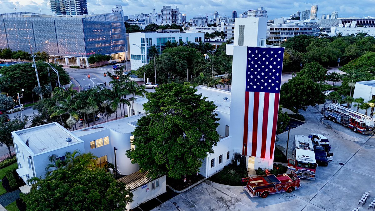 Firemard2's tweet photo. 9/11 Ceremony at Miami Beach Fire Station 2. https://t.co/7g79RnzDMa