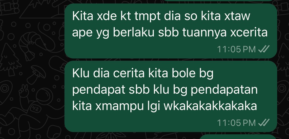 dilajkers's tweet photo. Wasep ngan ibu , mst ibu annoying ngan aku sbb buat lawak tak kena masa waKAKAKAKAKAKA aku da dekak sorg2 smbil taip wkakakakak 🤣🤣sorry bu lawak je sbb sy mudah terhibur wkakakka https://t.co/aGADN5tbbu