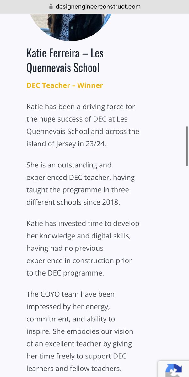 LQS_DEC (@lqs_dec) on Twitter photo I am so honoured to have won DEC (Design, Engineer, Construct) teacher of the year 2024! It is such a privelage to teach DEC, the experiences and opportunities the course provides for our students are incredible. Thank you <a href="/ClassofYourOwn/">Alison Watson MBE</a> <a href="/DECinSchools/">Design...Engineer...Construct!</a> 🤩🥳 <a href="/LesQuennevaisSc/">Les Quennevais Sch</a> I am so honoured to have won DEC (Design, Engineer, Construct) teacher of the year 2024! It is such a privelage to teach DEC, the experiences and opportunities the course provides for our students are incredible. Thank you <a href="/ClassofYourOwn/">Alison Watson MBE</a> <a href="/DECinSchools/">Design...Engineer...Construct!</a> 🤩🥳 <a href="/LesQuennevaisSc/">Les Quennevais Sch</a>