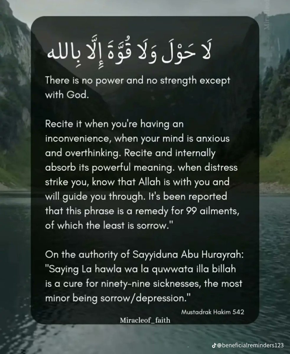 7signxx's tweet image. Benefits of reciting Laa Hawla wa Laa quwwata illa biLlah...