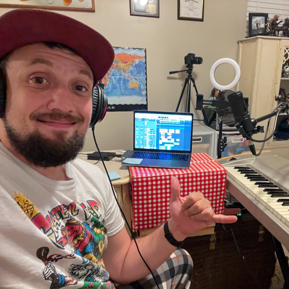 JScottHartman's tweet photo. Here I am in my ever evolving studio cooking up some tasty licks for y’all. I’m sensing a theme to my attire here lol 😆 #deadhead #newmusic #musicstudio Excited to drop my single “Kill the Boss” this Friday and the full album “Sow Life Reap Death” on Sept. 27th I’ll see ya there https://t.co/1GD6nDpeqL