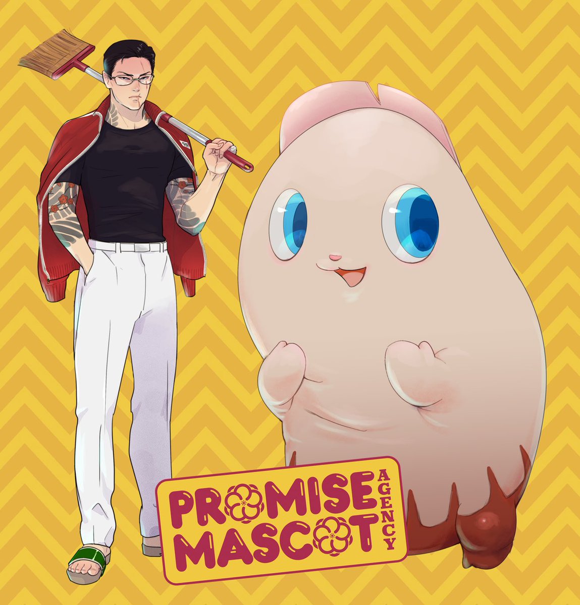 Pinky☆ is a severed-finger mascot for the upcoming mascot-management game, Promise Mascot Agency. She enjoys knives, annoying her boss and chasing her dreams.