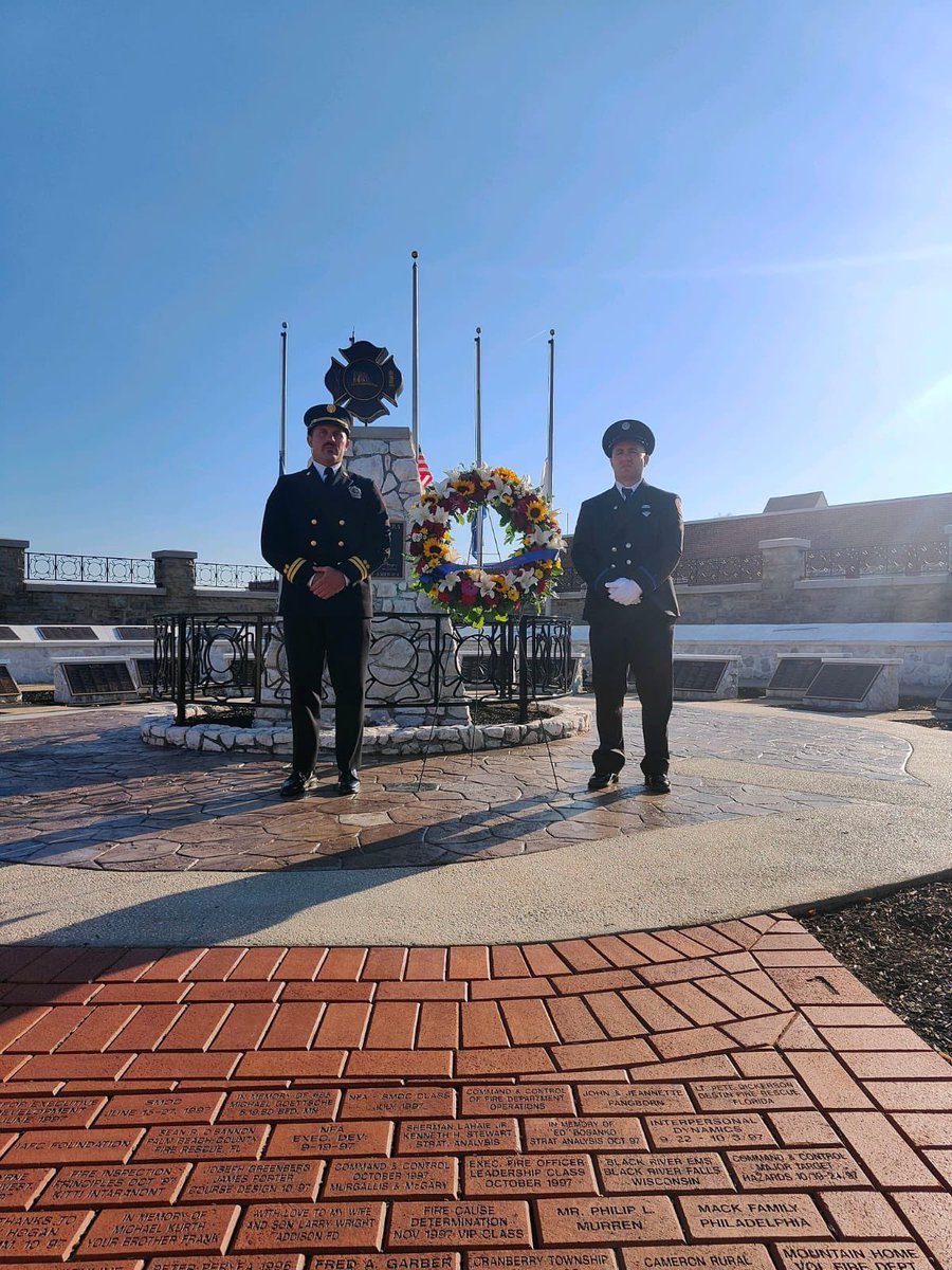 We are incredibly proud and privileged to have played a role in the 9/11 Ceremony at the National Fire Academy. Thank you Lt Adam Morse for representing us. What an honor. #neverforget #iaff #patriotday