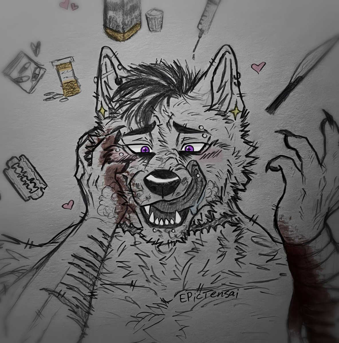 EpicTensai's tweet photo. #art #digitalart #traditionalart #sketch #doodle #originalcharacter #furryoc #anthro #anthroart #furryanthro #furryferal #furry #furryart #fursona #cutefurry #gayfurry #bufffurry #wolf #wolffurry #dogfurry #canine #caninefursona #wolfanthro #wolfdog #addiction #addicted #scars https://t.co/lKYBwDilIQ