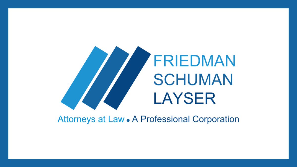 We are pleased to announce that our firm will now be known as Friedman Schuman Layser, P.C, effective immediately. This name change reflects the significant contributions and leadership of <a href="/DerekLayser/">Derek R.  Layser</a>. Read the full press release to learn more: bit.ly/3z44H6J #fsalaw