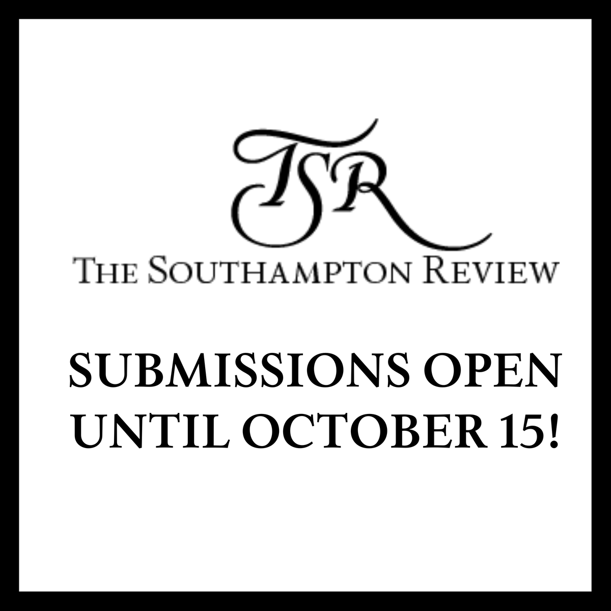 Stony Brook MFA in Writing & Lit (@stonybrookmfa) on Twitter photo Submissions now open for The Southampton Review! Send your short stories, poetry, nonfiction and graphic work. We look forward to reading you (and pssst, an amazing new issue dropping soon!) Visit thesouthamptonreview.submittable.com/submit @tsrlitmag <a href="/stonybrooku/">Stony Brook University</a> @sbu_lc Submissions now open for The Southampton Review! Send your short stories, poetry, nonfiction and graphic work. We look forward to reading you (and pssst, an amazing new issue dropping soon!) Visit thesouthamptonreview.submittable.com/submit @tsrlitmag <a href="/stonybrooku/">Stony Brook University</a> @sbu_lc